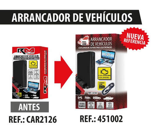 **ARRANCADOR/POWER JUMP BATERÍA RM CONNECT CAP. 8.000mAh