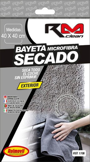 BAYETA DE SECADO MICROFIBRA RM CLEAN MED. 40X40CM ( 20 )