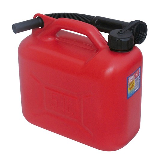 BIDON GASOLINA PLASTICO CAP. 5 lt. CERTIFICADO HOMOLOGACION UN/16/1174/11