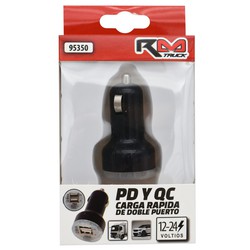 CONECTOR MECHERO DOBLE SALIDAD USB 12-24V RM TRUCK