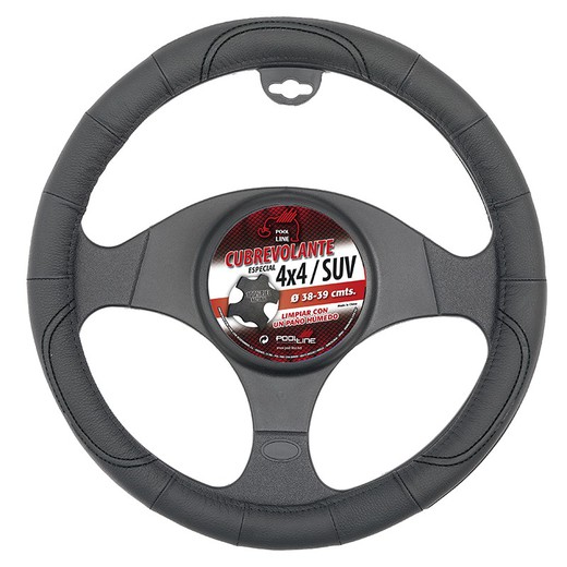 CUBREVOLANTE 100% PIEL "COWBOY" COLOR NEGRO HILO NEGRO MED. 38 - 39 ESPECIAL 4X4 / SUV