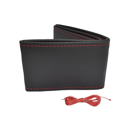 FUNDA VOLANTE "CUSTOM" PARA COSER COLOR NEGRA HILO ROJO