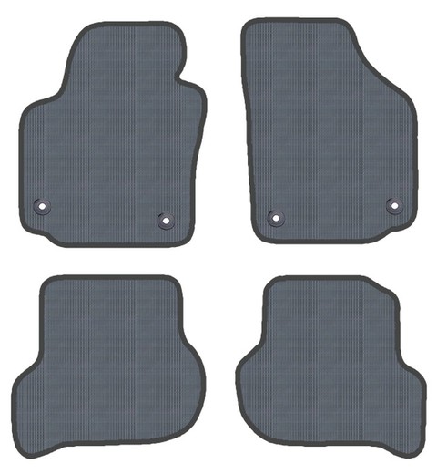 JGO. ALFOMBRAS OFF ROAD  NEGRA MOD. SEAT ALTEA (05-) - TOLEDO (9/04-) con