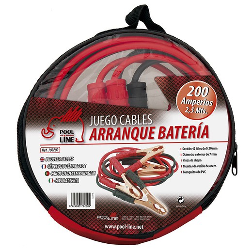 JGO.CABLES ARRANQUE 200AMP. COLOR ROJO / NEGRO ( 10 )