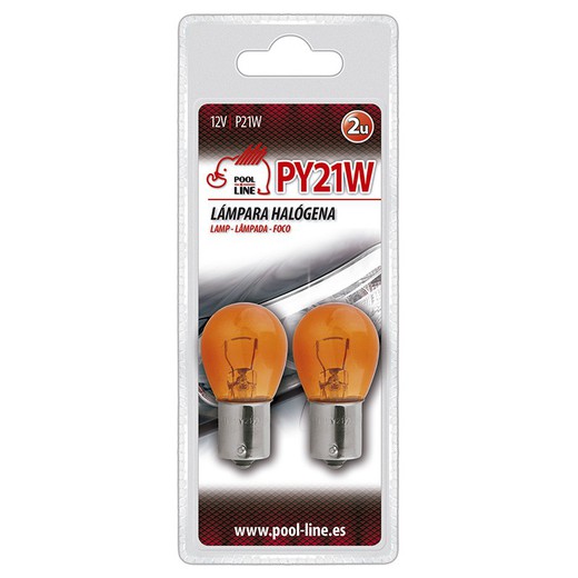 Ref.ant-462.PY21WABL - BLISTER 2 STOP 12V 21W Bau15s AMBER