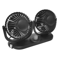 VENTILADOR DUPLO COM AJUSTE DE VELOCIDADE E CARGA COM USB 12V