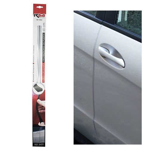 ***2 PROTECTORES PUERTA PERFIL COLOR CROMADO LONG. 65 CM