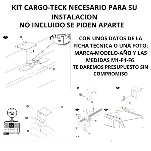 3 BARRA CARGO-TECK ALU 35X35 MED. 165CM