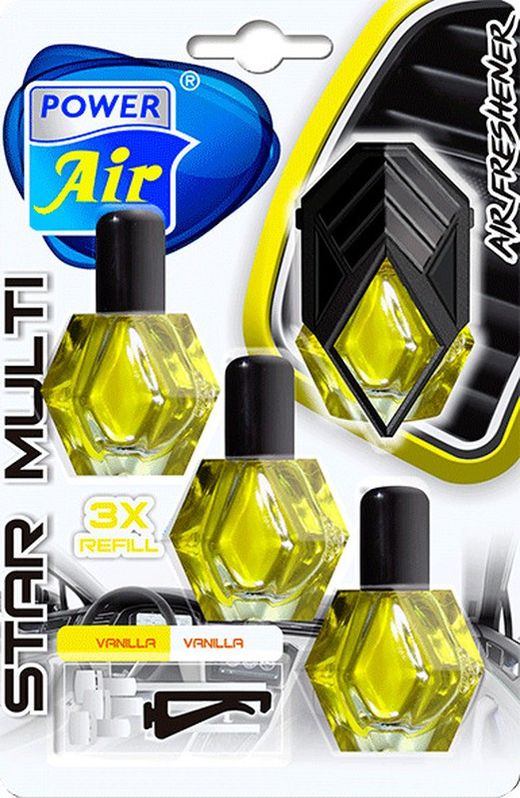 AMBIENTADOR REJILLA STAR "MULTI" FRAGANCIA VANILLA ( 6 )