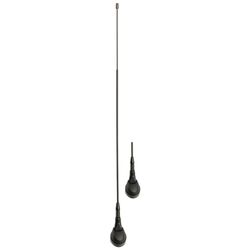 *ANTENA TECHO 2 TRAMOS NEGRA SIMIL MUELLE BASE CROMO NEGRO