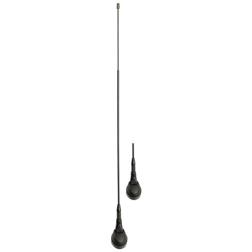 *ANTENA TECHO 2 TRAMOS NEGRA SIMIL MUELLE BASE CROMO NEGRO