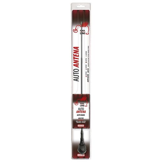 *ANTENA TECHO 2 TRAMOS NEGRA SIMIL MUELLE BASE CROMO NEGRO