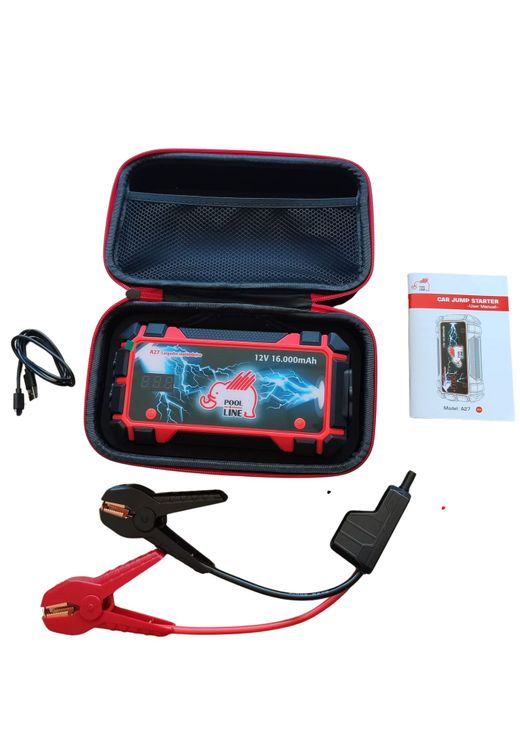 ARRANCADOR/POWER JUMP BATERÍA POOL PLUS CAP. 16.000 mAh - APTO BATERIAS 140A