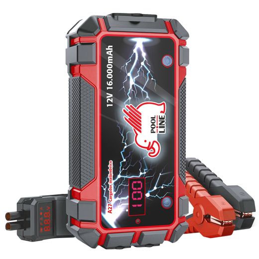 ARRANCADOR/POWER JUMP BATERÍA POOL PLUS CAP. 16.000 mAh - APTO BATERIAS 140A