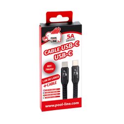 CABLE TELEFONIA REFORZADO COLOR NEGRO TIPO C A TIPO C  5 AMP (long.1,5metro) CARGA RAPIDA