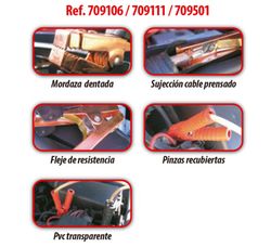 CABLES ARRANQUE TRANSPARENTES 300 A. SECC. 16 mm LONG. 2,5M ENVASE DISPLAY