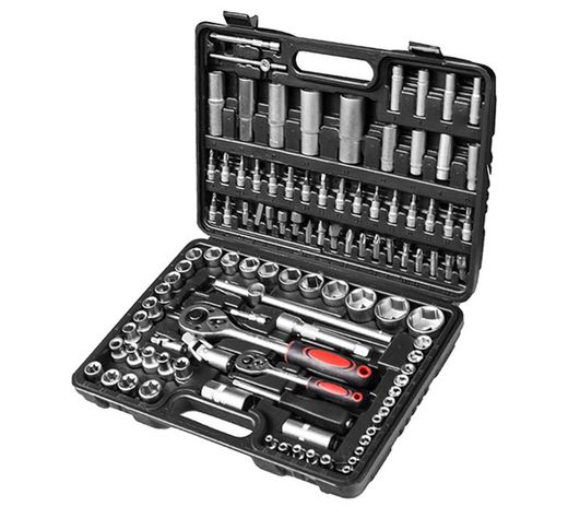 **CAJA HERRAMIENTAS DE 108 PIEZAS CON VASOS HEXAGONALES