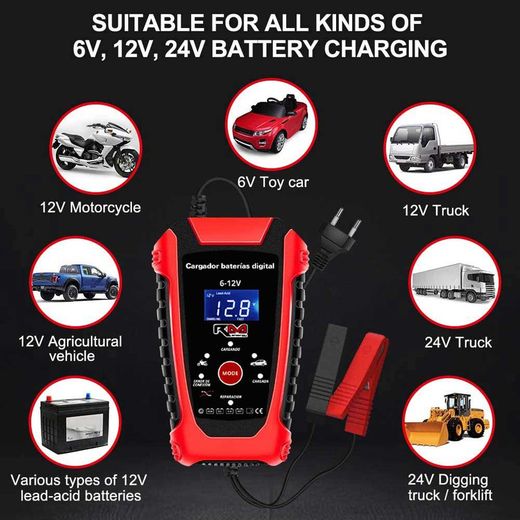 CARGADOR BATERIAS COCHE / MOTO 6V/12V RM CONNECT ( 4 )