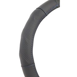 CUBREVOLANTE 100% PIEL "COWBOY LUXURY" COLOR NEGRO HILO AZUL MED. 37 - 38