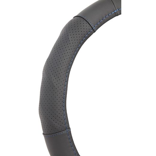 CUBREVOLANTE 100% PIEL "COWBOY LUXURY" COLOR NEGRO HILO AZUL MED. 37 - 38