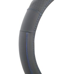 CUBREVOLANTE 100% PIEL "COWBOY LUXURY" COLOR NEGRO HILO AZUL MED. 37 - 38