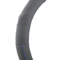 CUBREVOLANTE 100% PIEL "COWBOY LUXURY" COLOR NEGRO HILO AZUL MED. 37 - 38