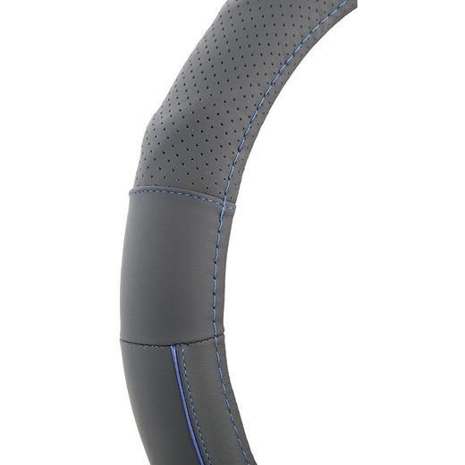 CUBREVOLANTE 100% PIEL "COWBOY LUXURY" COLOR NEGRO HILO AZUL MED. 37 - 38