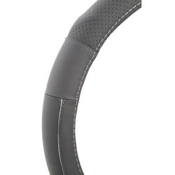 CUBREVOLANTE 100% PIEL "COWBOY LUXURY" COLOR NEGRO HILO GRIS MED. 37 - 38