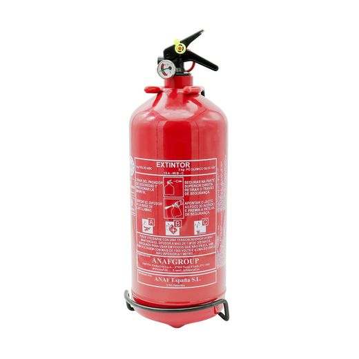 EXTINTOR EMERGENCIA 3KGR.CON POLVO Y MANOMETRO CERTIFICADO SEGÚN NORMATIVA EN3 con soporte metalico