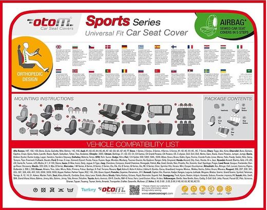 FUNDA COMPLETA UNIVERSAL GTI SPORTS DESIGN COLOR NEGRO/ROJA