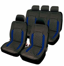 FUNDA INTERIOR 100% POLIPIEL "DYNAMIC" COLOR NEGRA / AZUL, UNIVERSAL