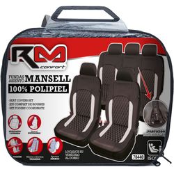 *FUNDA INTERIOR 100% POLIPIEL "MANSELL" COLOR NEGRA / GRIS, UNIVERSAL