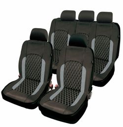 FUNDA INTERIOR 100% POLIPIEL "DYNAMIC" COLOR NEGRA / GRIS, UNIVERSAL