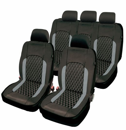 FUNDA INTERIOR 100% POLIPIEL "DYNAMIC" COLOR NEGRA / GRIS, UNIVERSAL