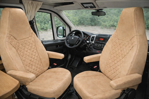 Capas Frontais Específicas Em Couro Bege Para Ducato 08- Motorhome