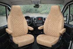 Capas Frontais Específicas Em Couro Bege Para Ducato 08- Motorhome