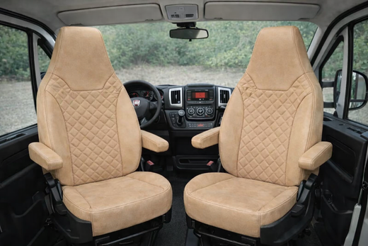 Capas Frontais Específicas Em Couro Bege Para Ducato 08- Motorhome