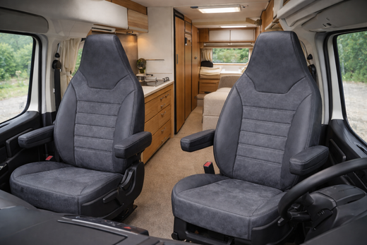 FUNDAS DELANTERAS ESPECIFICA EN POLIPIEL GRIS DUCATO 08-  AUTOCARAVANA