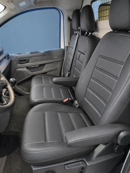FUNDAS POLIPIEL DEL. VW T7 ( 2+1/REPOSAC: 3/ RESPALDO DOBLE CON MESA ABAT. /APOYAB: 1 COND+1 ACOMP)