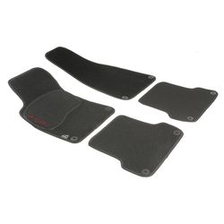 JGO. ALFOMBRAS DIAMOND NEGRA MOD. AUDI A-4 (01-08) con fijación específica botón