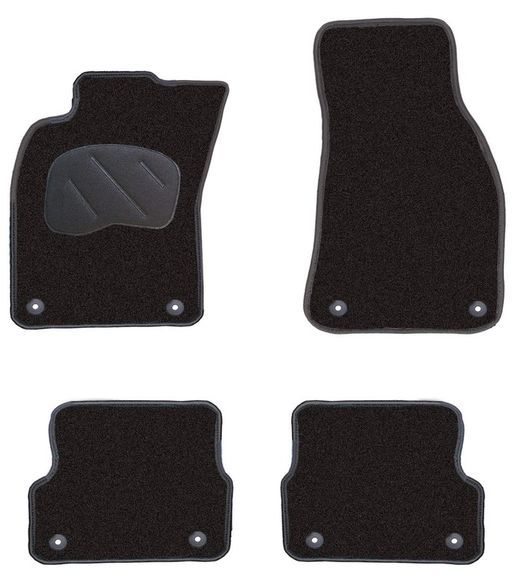JGO. ALFOMBRAS DIAMOND NEGRA MOD. AUDI A-6 (06-11) con fijación específica botón