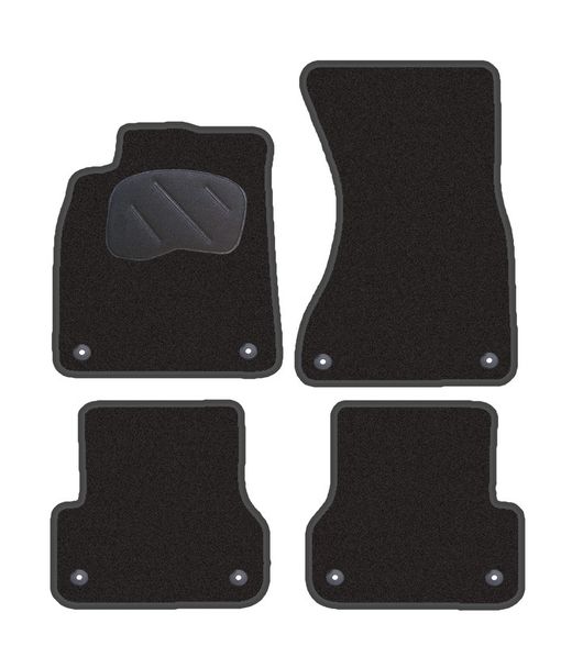 JGO. ALFOMBRAS DIAMOND NEGRA MOD. AUDI A-6 (11-) con fijación específica botón -
