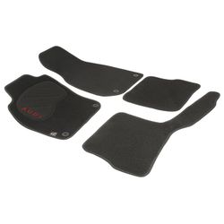 JGO. ALFOMBRAS DIAMOND NEGRA MOD. AUDI A-6 (97-04) con fijación específica botón