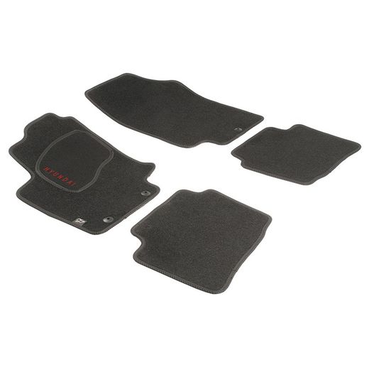 JGO. ALFOMBRAS DIAMOND NEGRA MOD. HYUNDAI I-20  (09-) con fijación ollao para