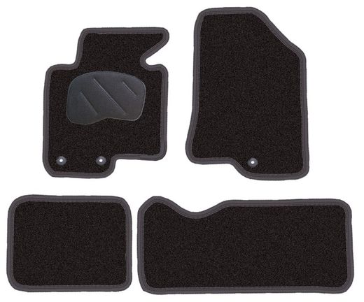 JGO. ALFOMBRAS DIAMOND NEGRA MOD.  HYUNDAI I-40 con fijación ollao para gancho -