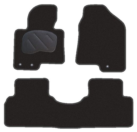 JGO. ALFOMBRAS DIAMOND NEGRA MOD. HYUNDAI iX35 (10-) con fijación ollao para