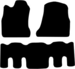 JGO. ALFOMBRAS DIAMOND NEGRA MOD. KIA CARNIVAL I (98-01) 2 FILAS
