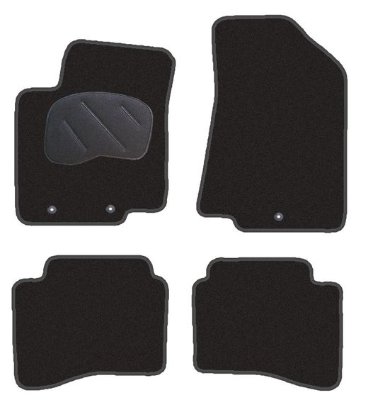 JGO. ALFOMBRAS DIAMOND NEGRA MOD.  KIA RIO ( 11- ) con fijación ollao para gancho -