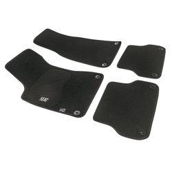 JGO. ALFOMBRAS DIAMOND NEGRA MOD. SEAT EXEO (09-) con fijación específica botón