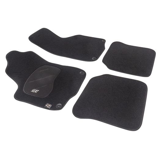 JGO. ALFOMBRAS DIAMOND NEGRA MOD. SEAT LEON  (99-05) con fijación específica